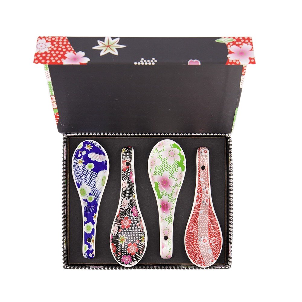 Kawaii Flower suppeskeer, 4 stk - Black Flower